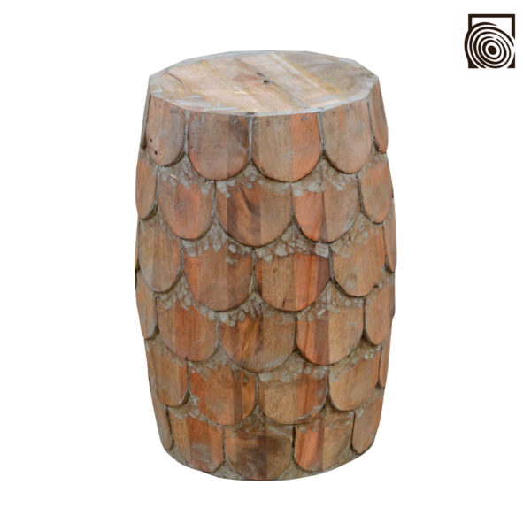 NATURAL CARVED STOOL
